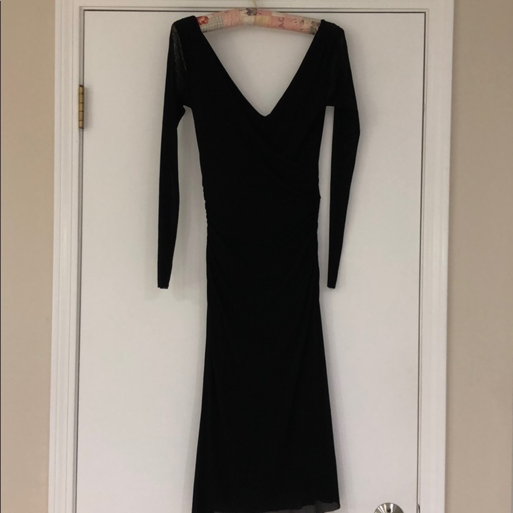 Sexy Black Long Sleeve Body Con Dress